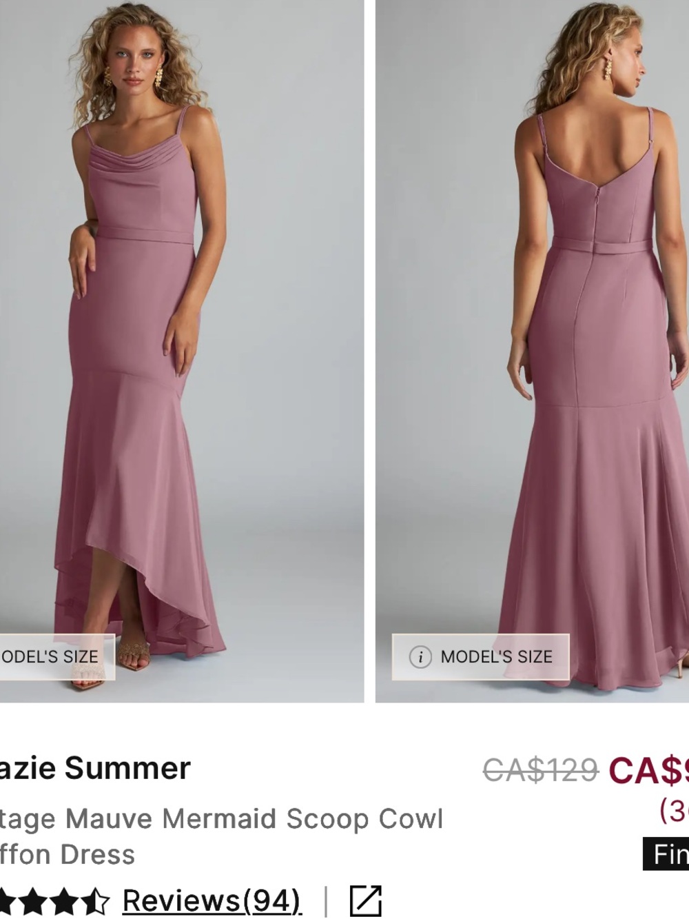 Azazie Violet Cowl Neck Maxi Dress with Straps